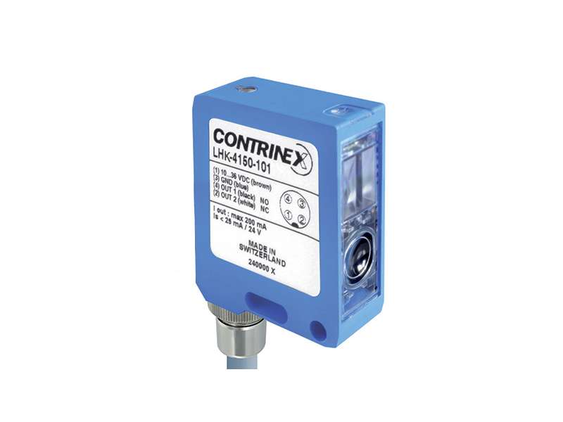 CONTRINEX Standardni fotoelektrični senzor,background suppression, 40x50mm, PNP, IP67 LHK-4150-103 ; 620-000-562 CONTRINEX Standardni fotoelektrični senzor,background suppression, 40x50mm, PNP, IP67 LHK-4150-103 ; 620-000-562