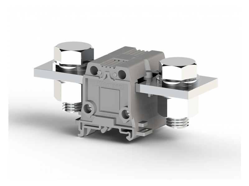 Klemsan 150mm2,Hexagon bolt connected,ring type single deck feed through terminal block,Insulation material PA,Grey, AVK 150B; 304310 Klemsan 150mm2,Hexagon bolt connected,ring type single deck feed through terminal block,Insulation material PA,Grey, AVK 150B; 304310