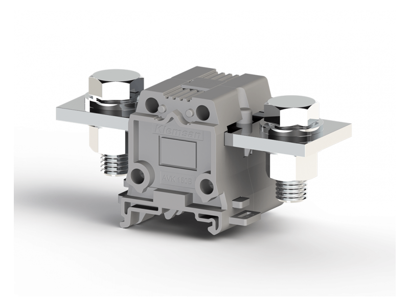 Klemsan 240mm2,Hexagon bolt connected,ring type single deck feed through terminal block,Insulation material PA,Grey, AVK 240B ; 304320 Klemsan 240mm2,Hexagon bolt connected,ring type single deck feed through terminal block,Insulation material PA,Grey, AVK 240B ; 304320
